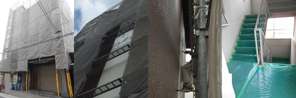 マンション1棟外装修繕過程